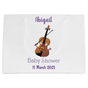 Cute funny violin musical cartoon character large gift bag