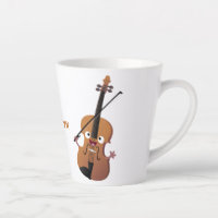 Cute funny violin musical cartoon character