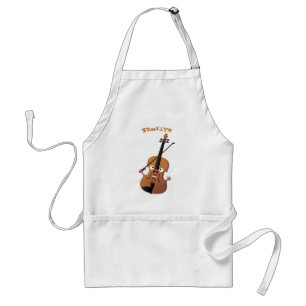 Cute funny violin musical cartoon character standard apron