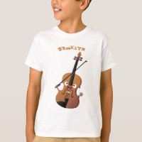 Cute funny violin musical cartoon character