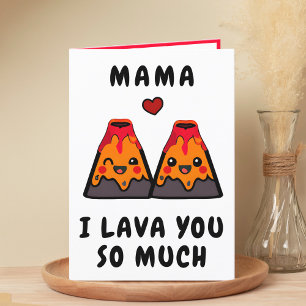Cute Funny Volcano Lava Mum Mother Happy Birthday Thank You Card