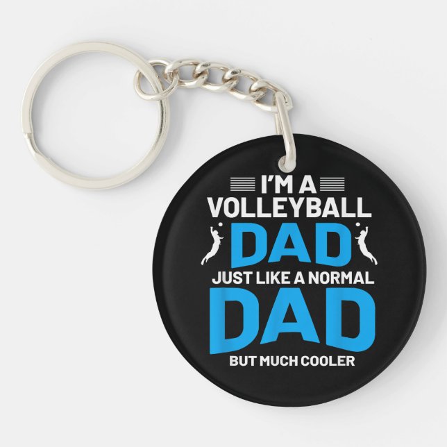 Cute Funny Volleyball Gift For Dads and Men Key Ring (Front)