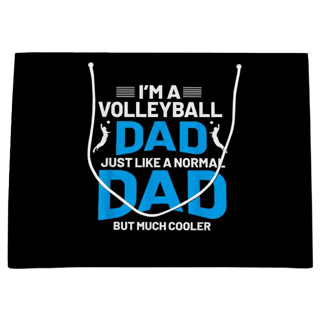 Cute Funny Volleyball Gift For Dads and Men Large Gift Bag (Front)