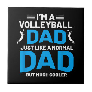 Cute Funny Volleyball Gift For Dads and Men Tile