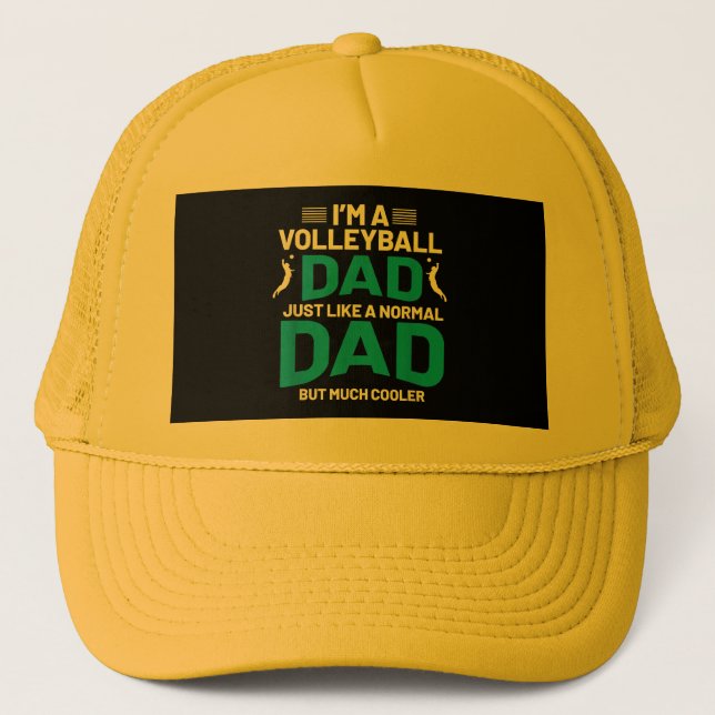 Cute Funny Volleyball Gift For Dads and Men Trucker Hat (Front)
