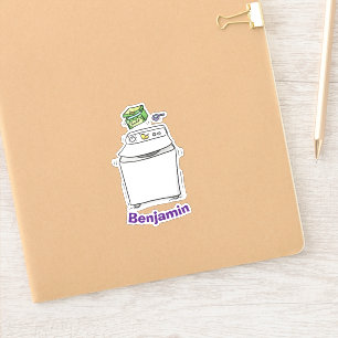 Cute funny washing machine cartoon illustration