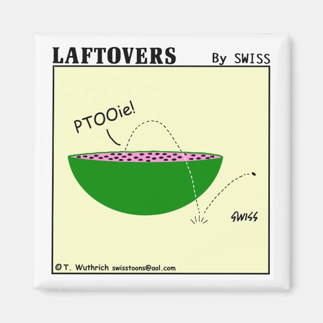 Cute Funny Watermelon Cartoon Laftovers Magnet (Front)