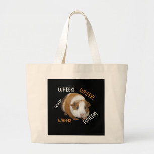 Cute & Funny Wheek - Guinea Pig Owner Cavy Lover Large Tote Bag