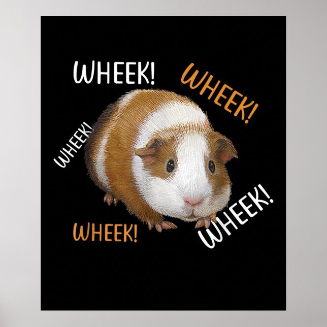 Cute & Funny Wheek - Guinea Pig Owner Cavy Lover Poster (Front)