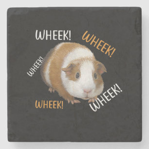 Cute & Funny Wheek - Guinea Pig Owner Cavy Lover Stone Coaster