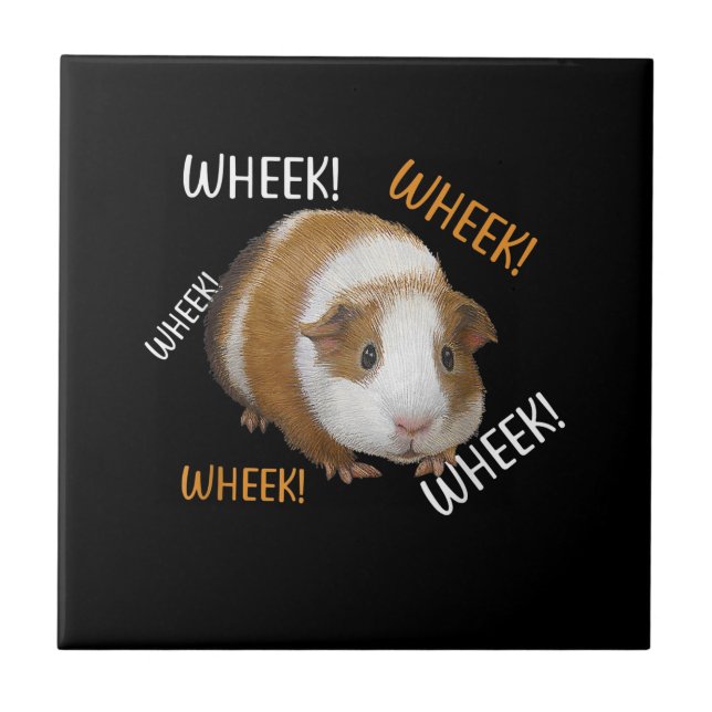 Cute & Funny Wheek - Guinea Pig Owner Cavy Lover Tile (Front)