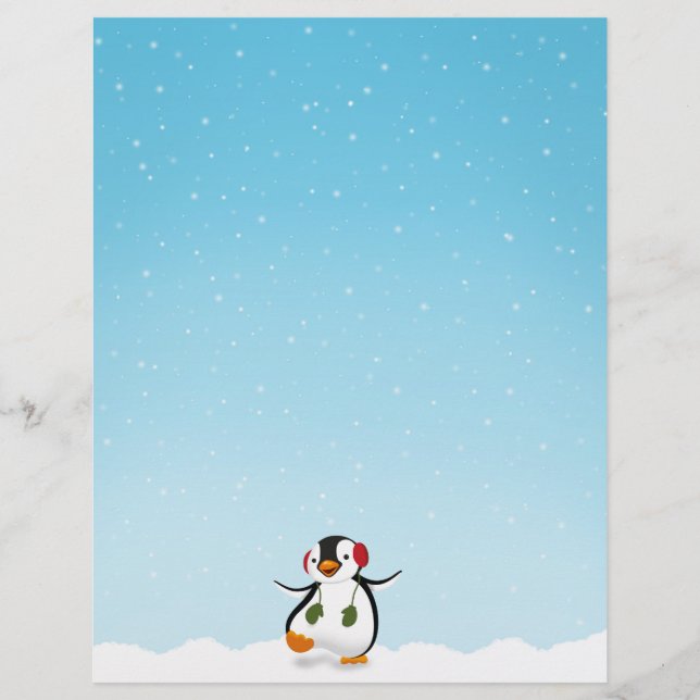 Cute Funny Winter Penguin (Front)