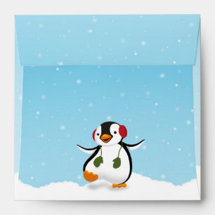Cute Funny Winter Penguin Envelopes
