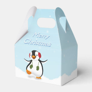 Cute Funny Winter Penguin Favour Box