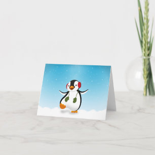 Cute Funny Winter Penguin Holiday Card
