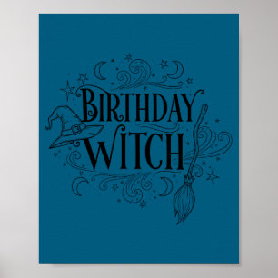 Cute Funny Witch Witchy Birthday Witches Happy Wom Poster