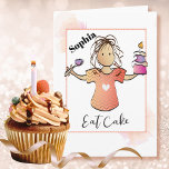 Cute Funny Woman Humourous Sassy Birthday  Card<br><div class="desc">Do you know someone that is dreading another birthday?  This funny and fun card tells her how to wipe away her tears (tiers) You can personalise the card with her name and your message</div>
