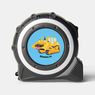 Cute funny yellow bulldozer cartoon character 1