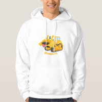 Cute funny yellow bulldozer cartoon character 