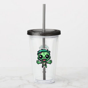 Cute, funny zombie acrylic tumbler