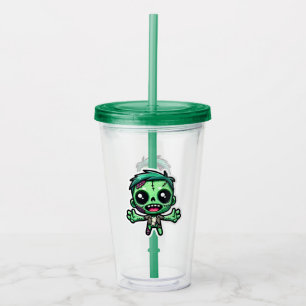 Cute, funny zombie acrylic tumbler