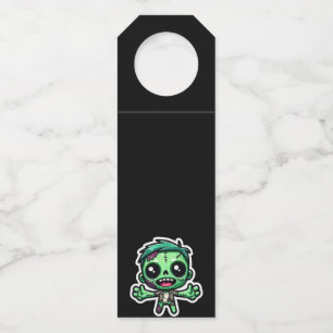 Cute, funny zombie bottle tag