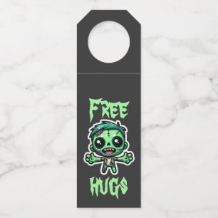 Cute, funny zombie bottle tag