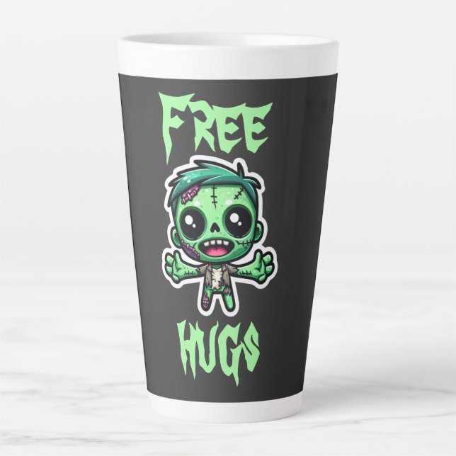 Cute, funny zombie latte mug (Front)