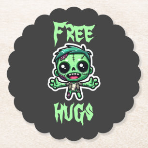 Cute, funny zombie paper coaster