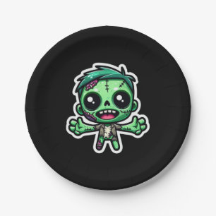 Cute, funny zombie paper plate