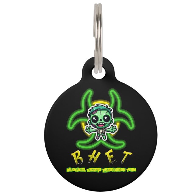 Cute, funny zombie pet tag (Front)