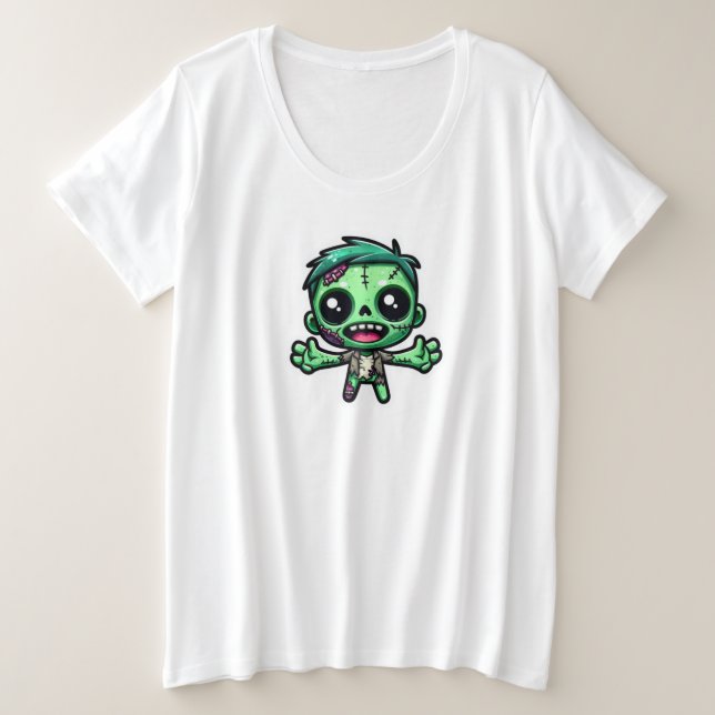 Cute, funny zombie plus size T-Shirt (Design Front)