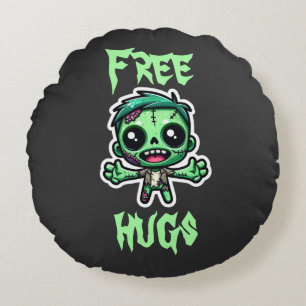 Cute, funny zombie round cushion