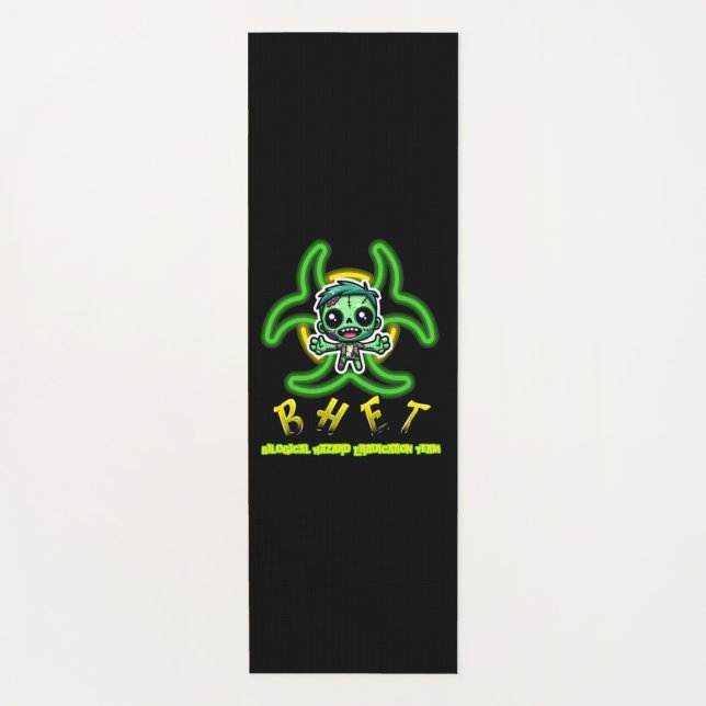 Cute, funny zombie yoga mat (Front)