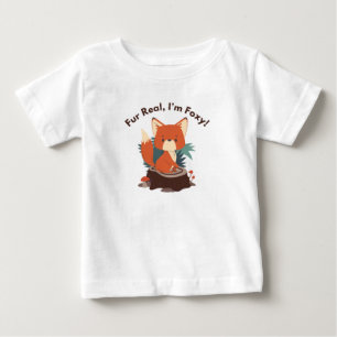 Cute "Fur Real, I'm Foxy" Cartoon Fox Kids T-Shirt