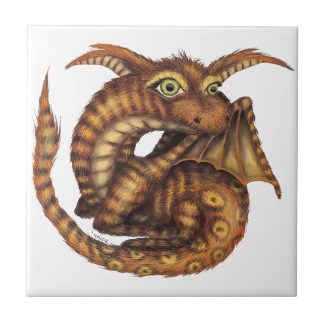 Cute Furry Dragon Tile (Front)