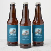 Cute Furry Fox on Blue Grunge Background Birthday