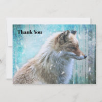 Cute Furry Fox on Blue Grunge Background