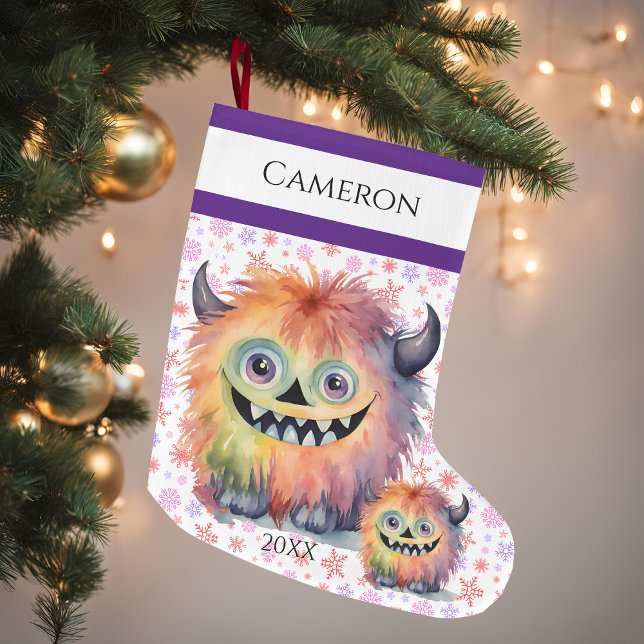 Cute Furry Monster Large Christmas Stocking (Creator Uploaded)