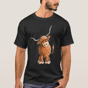 Cute Furry Scottish Cow For Women Men Kids T-Shirt