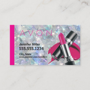 Cute Fushia Glitz Avon Business Card