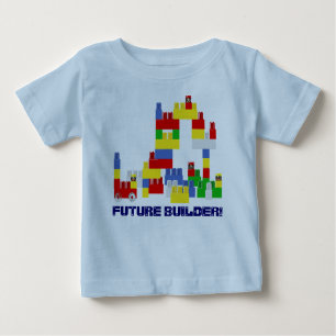 Cute FUTURE BUILDER Design w/  -Style Blocks Baby T-Shirt