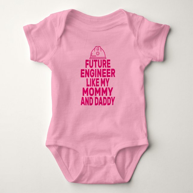 Cute Future Engineer Like My Mummy Daddy  Baby Bodysuit (Front)