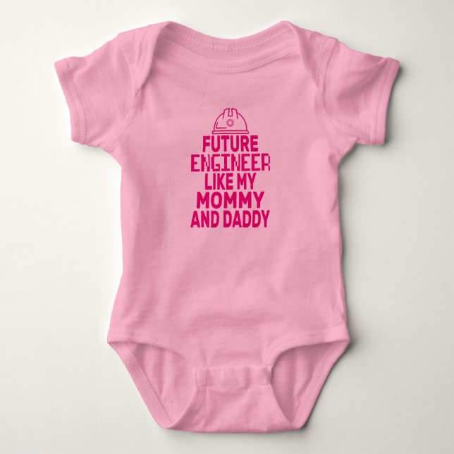 Cute Future Engineer Like My Mummy Daddy  Baby Bodysuit (Front)