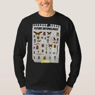 Cute Future Entomologist Insect Chart & Bug Catche T-Shirt