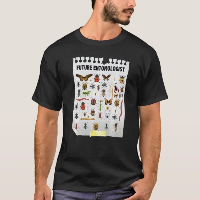 Cute Future Entomologist Insect Chart & Bug Catche T-Shirt (Front)