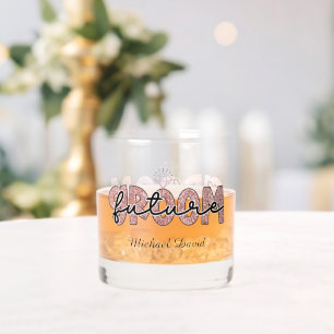 Cute future Groom add name  Whiskey Glass