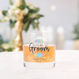 Cute future Groom Wedding add name Whiskey Glass