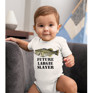 Cute Future Largemouth Bass Slayer Fishing Baby Bodysuit