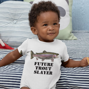 Cute Future Rainbow Trout Slayer Fishing Baby Baby Bodysuit